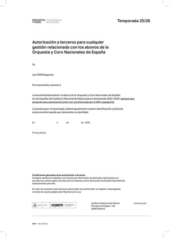 Autorización a terceros 25/26