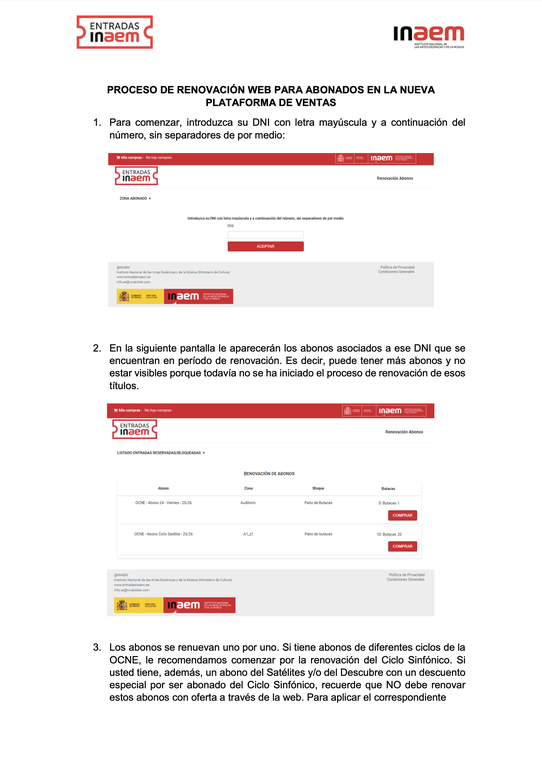 Proceso de renovación en la nueva interfaz de venta de entradas - Temporada 25/26